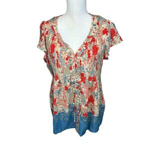 Joie Wynn blouse, size Small, 100% silk, NWT, pintuck, feminine, floral print